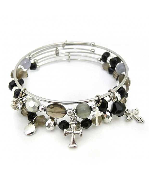 KIS Jewelry Symbology Crosses Bangle Bracelet