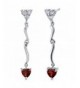 Carats Garnet Earrings Sterling Rhodium