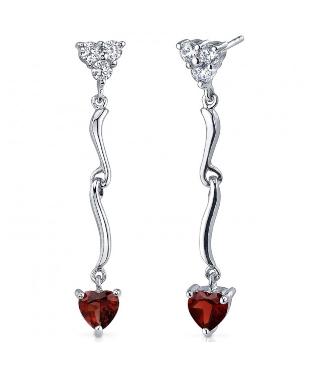 Carats Garnet Earrings Sterling Rhodium