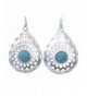 Teardrop Simulated Turquoise Southwestern Earrings