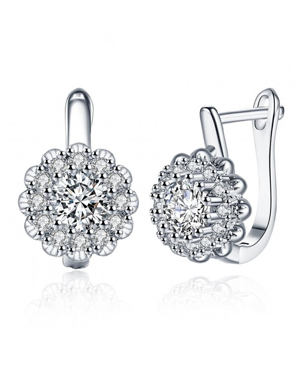 Plated Flower Zirconia Earrings DreamSter