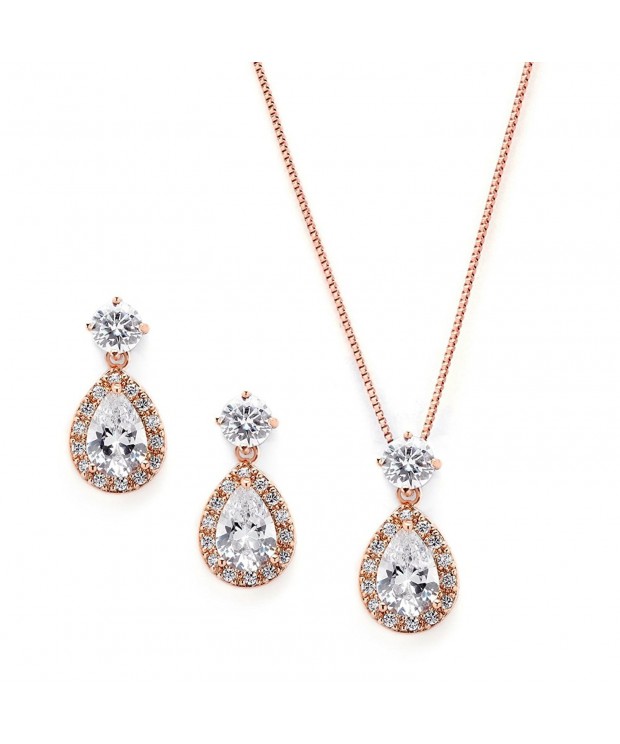 Mariell Rose Shaped Necklace Earrings