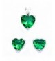 Simulated Emerald Sterling Earring Pendant