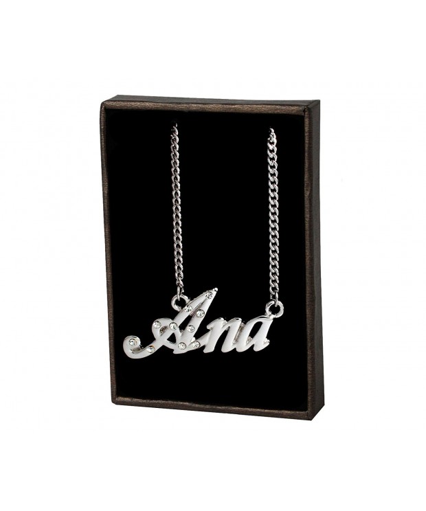 Name Necklace Ana White Plated