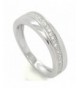Sterling Silver Pave Ring Band