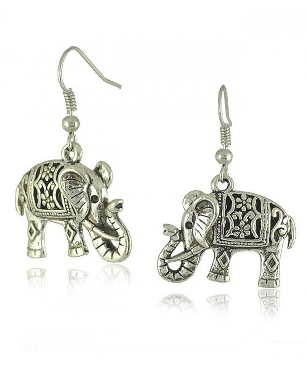 Womens Elephant Earrings Vintage Thailand