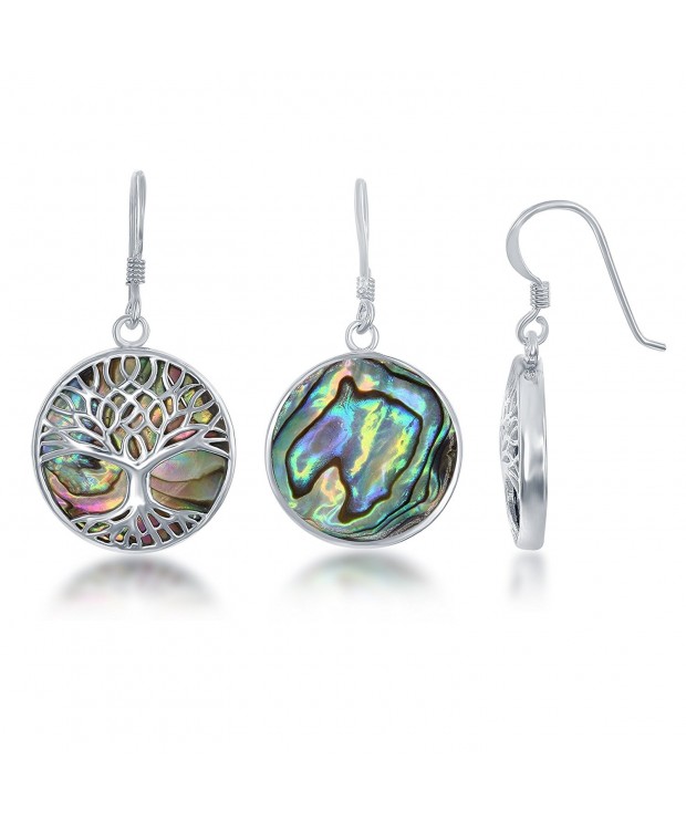 Sterling Silver Natural Abalone Earrings