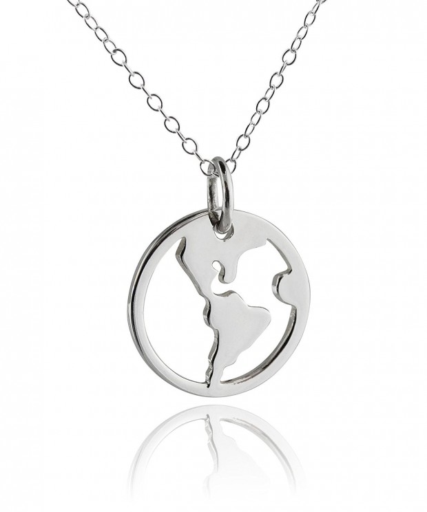 Sterling Silver World Pendant Necklace