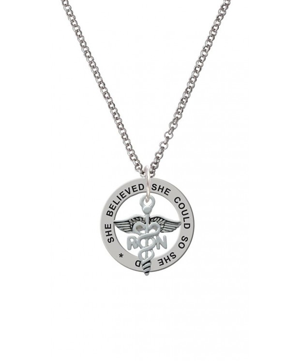 Registered Caduceus Believed Affirmation Necklace