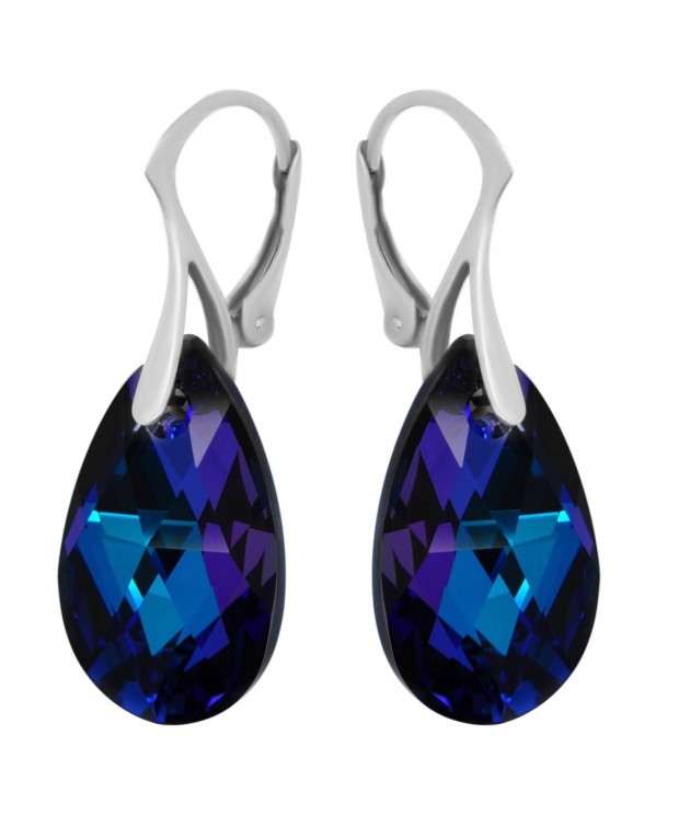 Sterling Swarovski Crystals Teardrop Earrings
