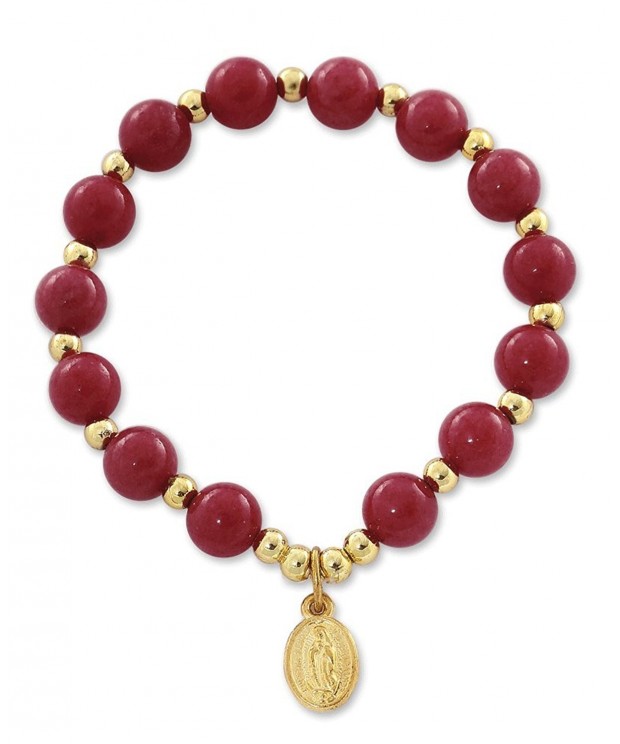 Guadalupe Medal Bracelet Quartzite Beads