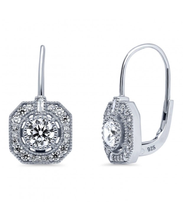 BERRICLE Sterling Zirconia Leverback Earrings