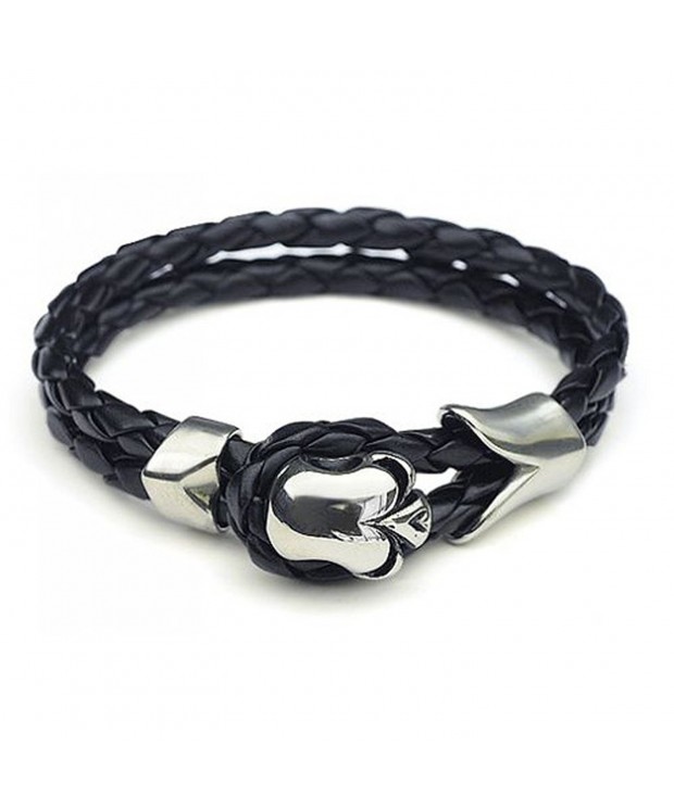 DATORA Leather Bracelet Chrome Closure