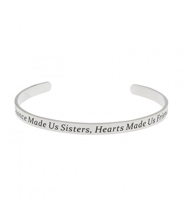 Polished Stainless Sisters Friends Bracelet