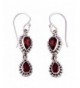 NOVICA Garnet Sterling Teardrop Earrings