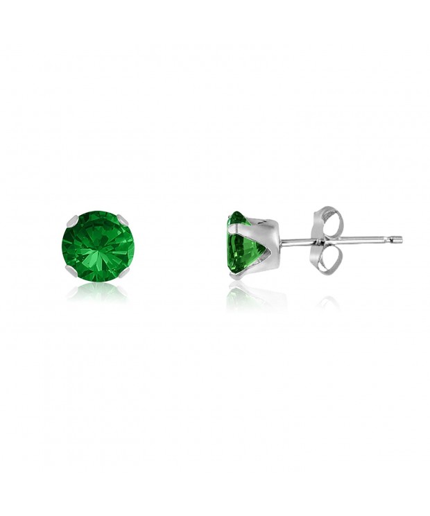 Sterling Simulated Emerald Earrings included