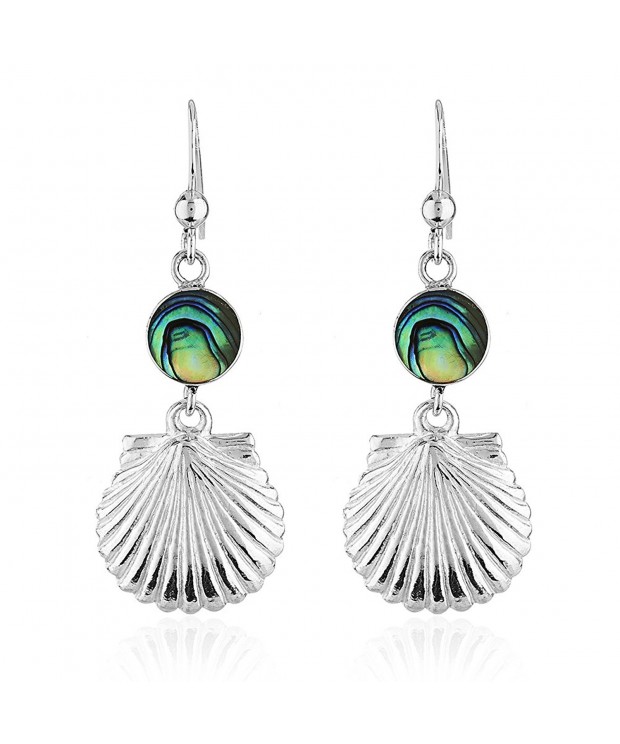 Sterling Silver Abalone Dangle Earrings