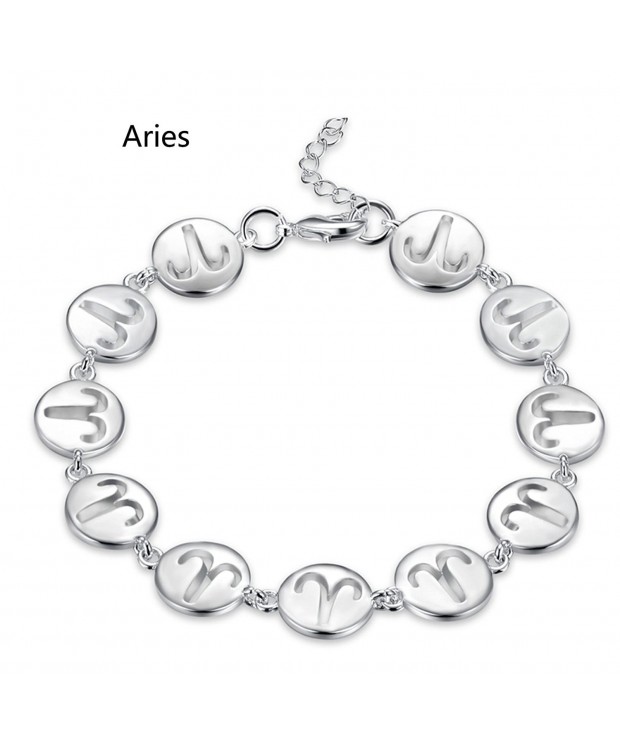 Zodiac Constellation Bangle Bracelet Silver