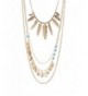 Lux Accessories Layered Leaf Necklace