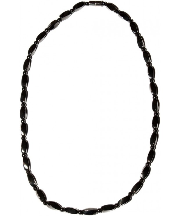 Simulated Hematite Twist Magnetic Necklace