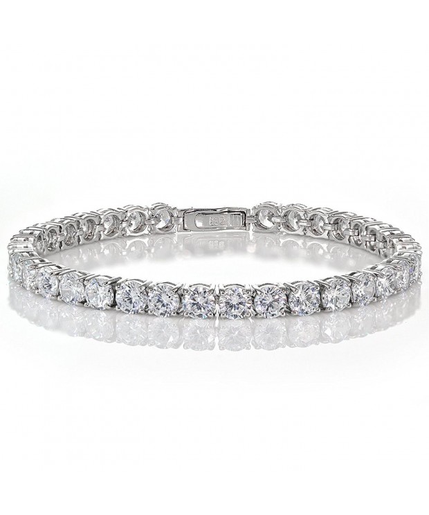 Sterling Silver Zirconia Round cut Bracelet