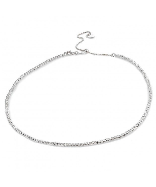 Sterling Silver Faceted Italian Necklace