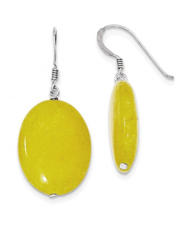 Sterling Silver Yellow Jade Earrings