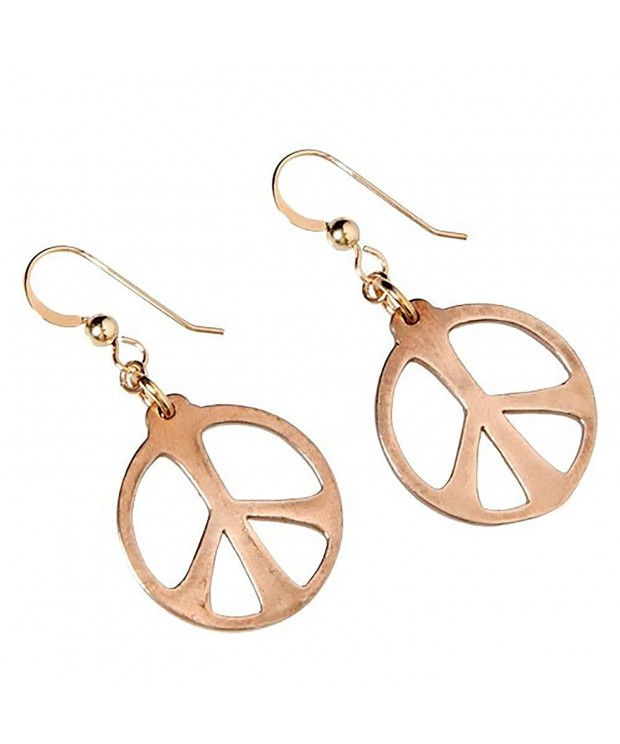 Medium Peace Symbol Bronze Earrings