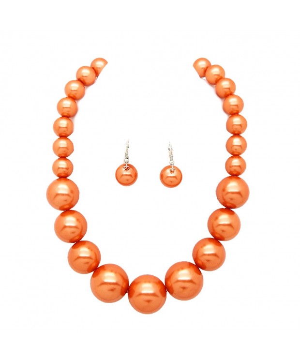 Womens Simulated Statement Necklace Earrings