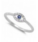 Simulated Sapphire Polished Sterling Silver