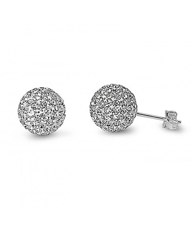 Sterling Silver Clear Ball Earrings