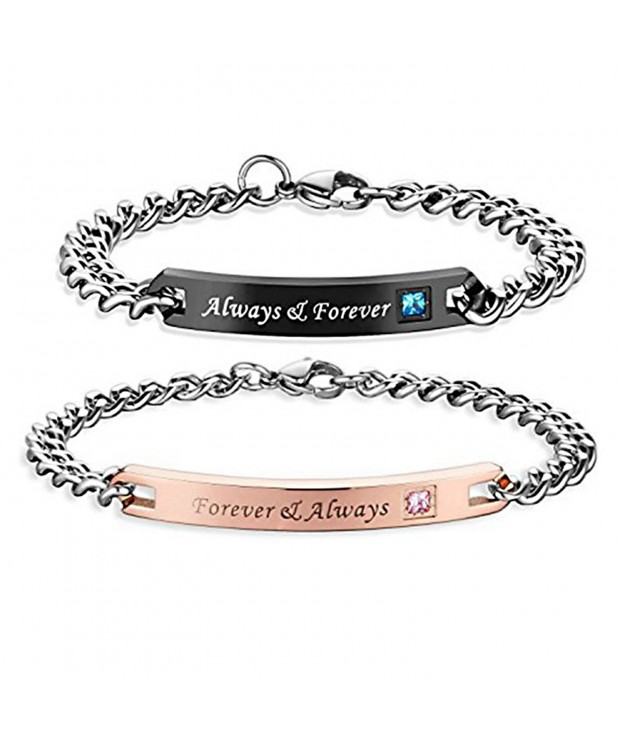 Couples Bracelets Engraved Adjustable Stainless