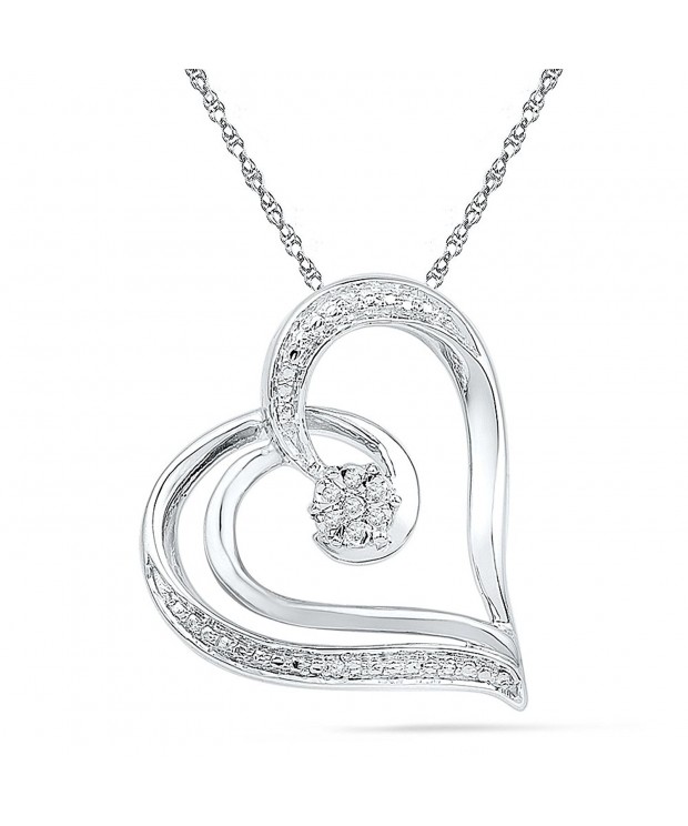 Sterling Silver White Diamond Pendant