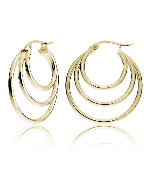 Flashed Sterling Round Tube Polished Earrings