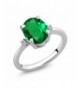 Emerald Sterling Silver 3 Stone Womens