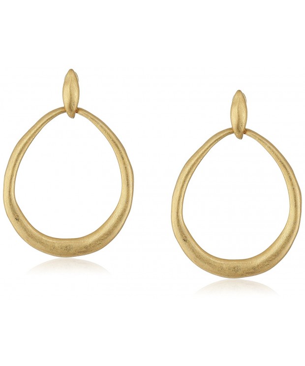 Hinged Doorknocker Gold Drop Earrings