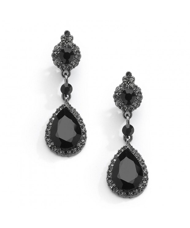 Mariell Crystal Frames Teardrop Dangles