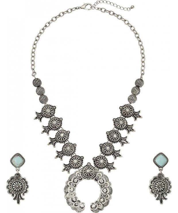 Western Womens Blossom Necklace Earrings