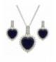 SELOVO Crystal Necklace Earrings Sapphire
