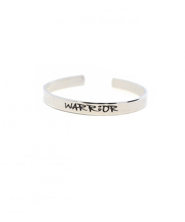 WARRIOR Bracelet Handstamped Aluminum Semicolon