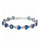 EleQueen Silver tone Zirconia Bracelet Sapphire