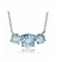 Sterling Silver Topaz Three Necklace