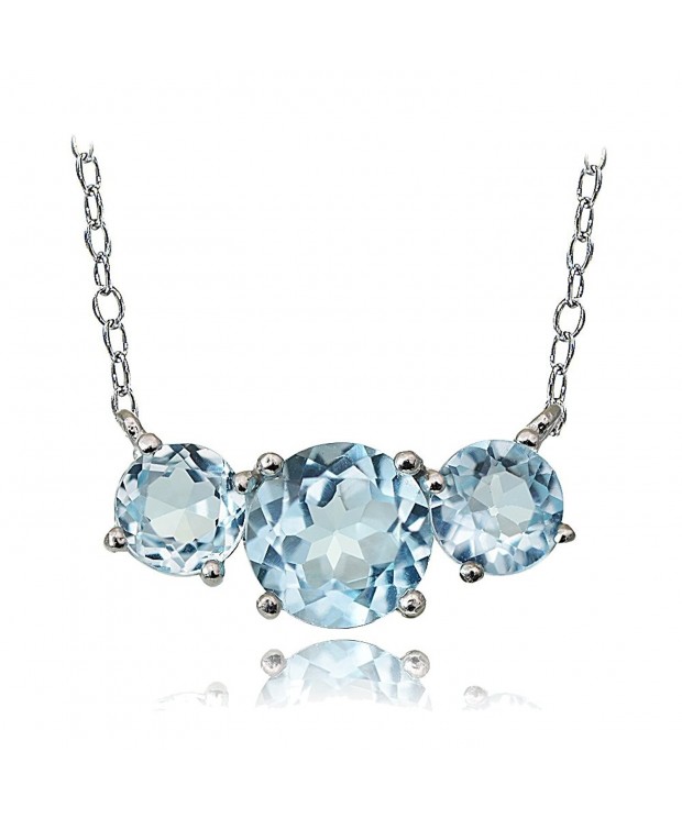 Sterling Silver Topaz Three Necklace