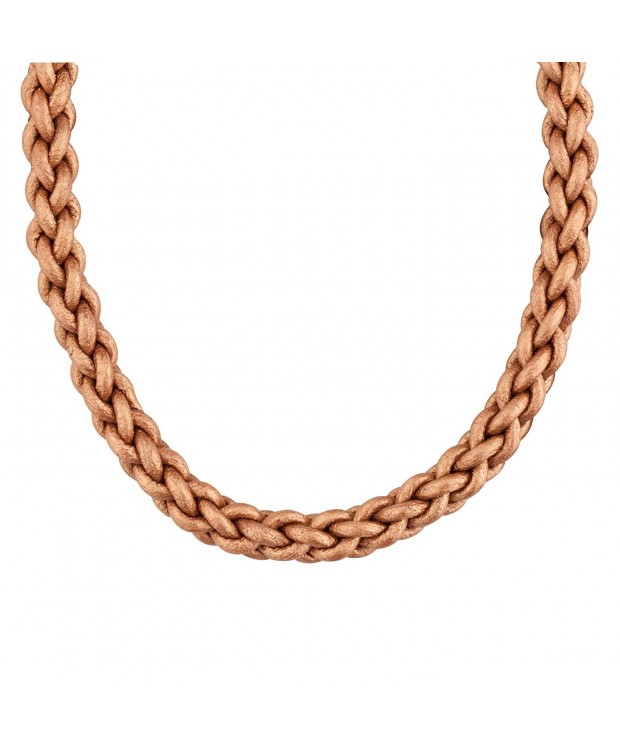 Bronze Braided Leather Necklace Extender