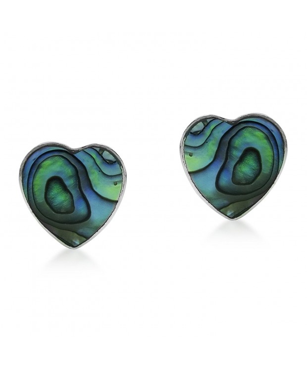 Green Abalone Sterling Silver Earrings