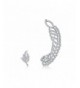 Mevecco Crawler Climber Earrings Jewelry Leaf3 Silver