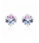 Blue Purple Fashion Crystal Sterling Earrings