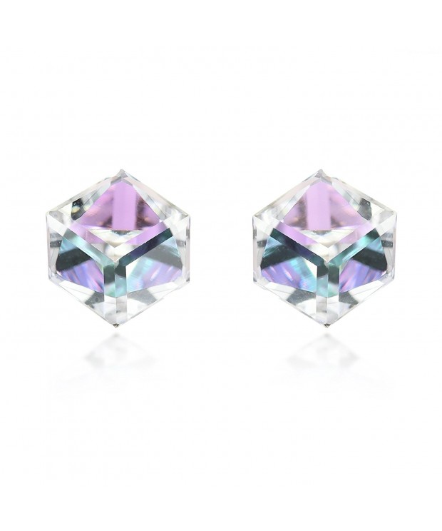 Blue Purple Fashion Crystal Sterling Earrings