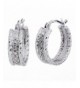 Sterling Silver Diamond Hoop Earrings