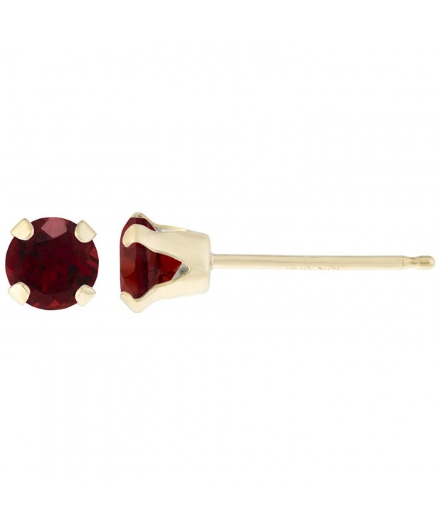 Round Garnet Yellow Birthstone Earrings